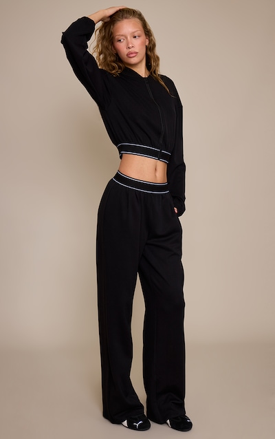 PLT Jogging large doux noir à taille élastique