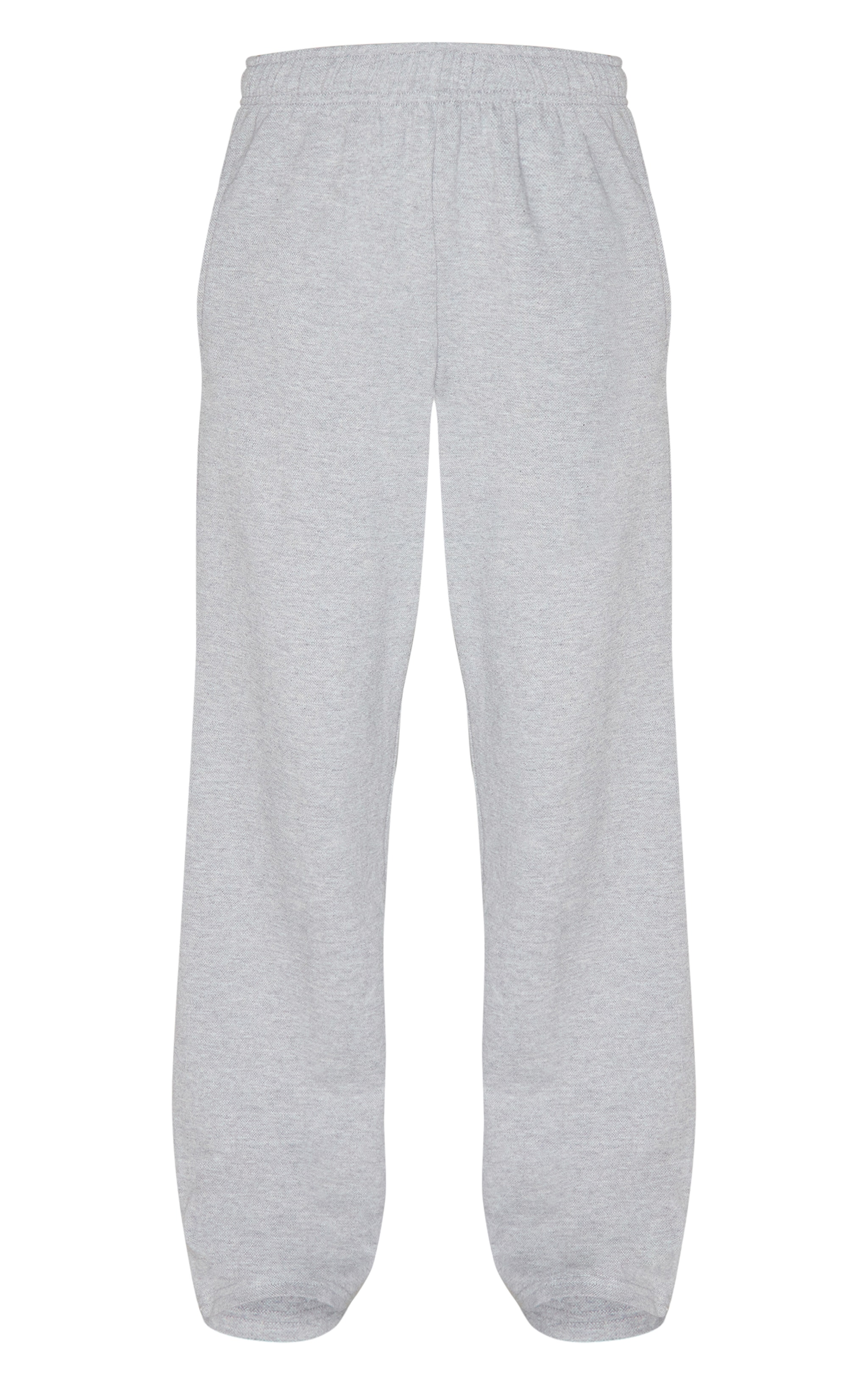 Pantalon large en jersey gris à taille mi-haute image 5