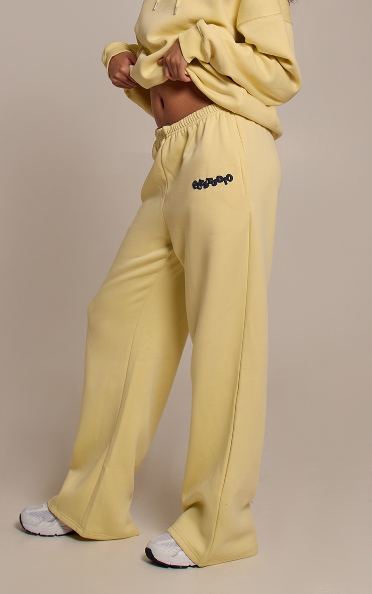 Jogging taille fine jaune bouffant à logo PLT Studio image 3
