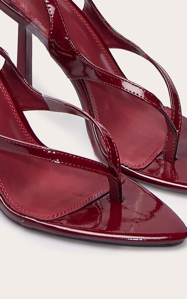 Plum Toe Thong Almond Toe High Heeled Sandals image 5