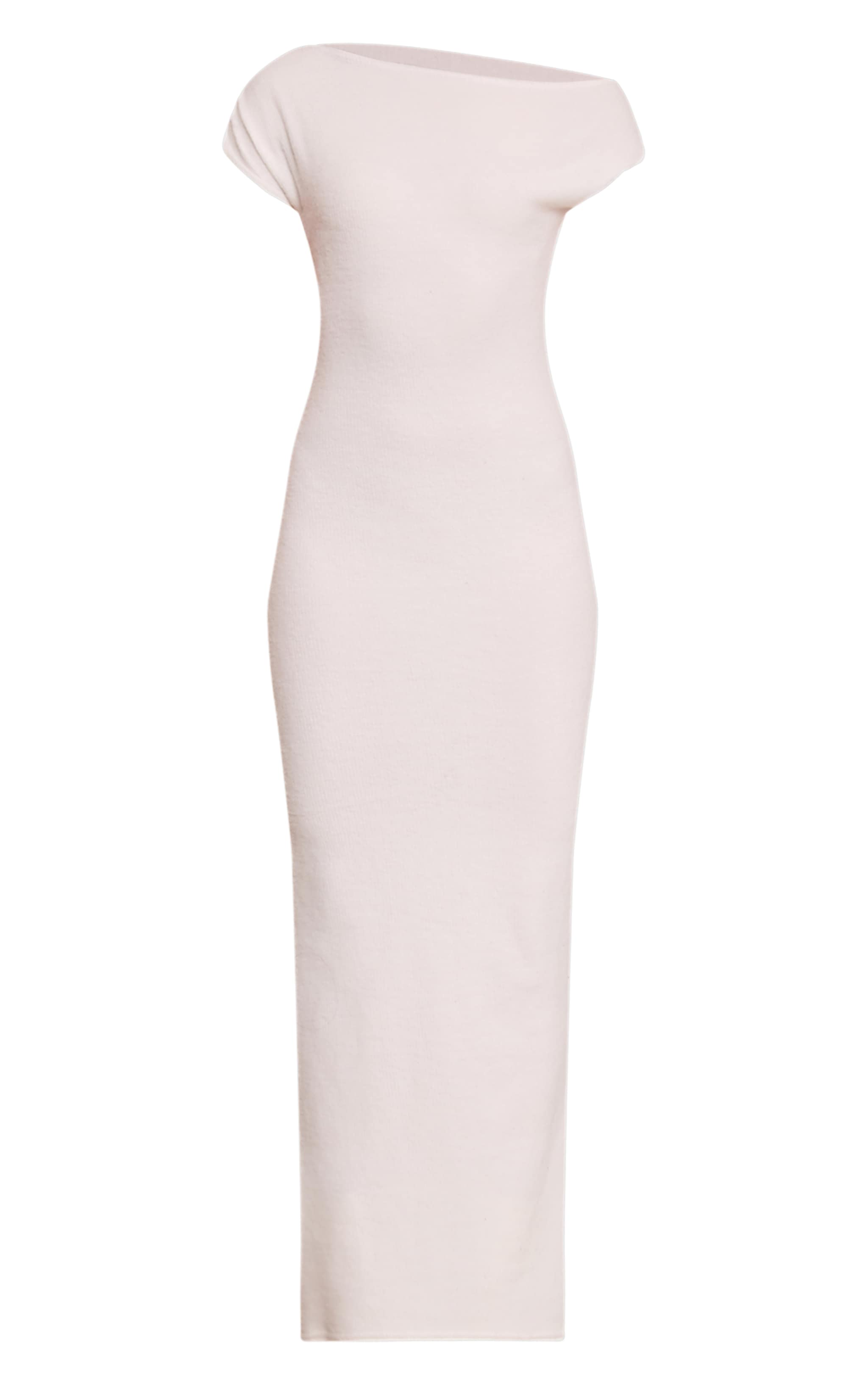 Cream Brushed Asymmetric Sleeveless Maxi Dress image 5