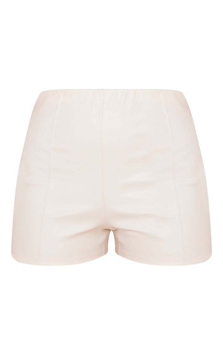 Mini short à pinces en PU crème image 6