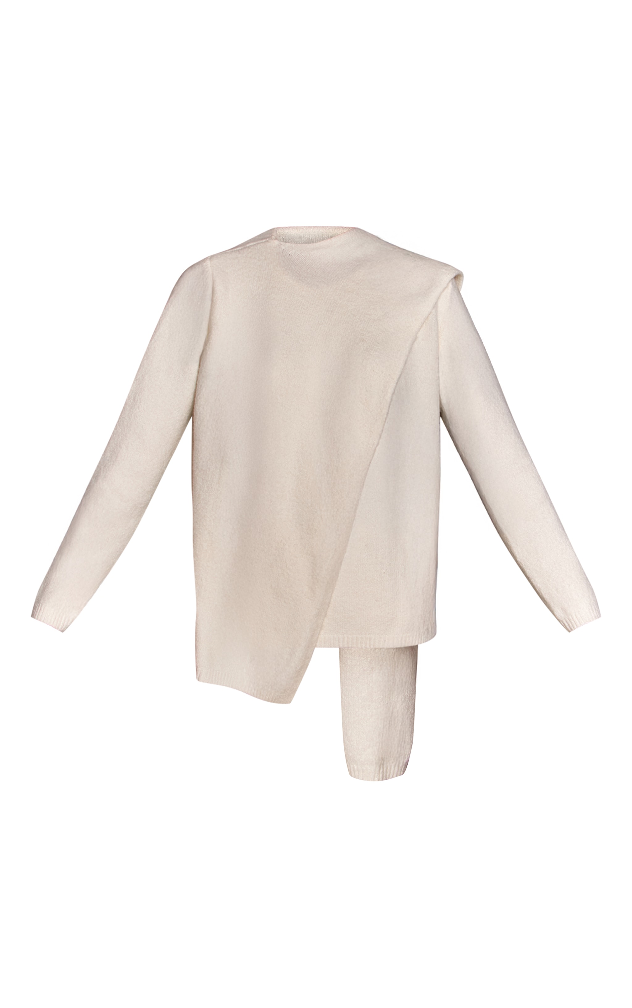 Cream Scarf Wrap Detail Oversized Knitted Sweater  image 5