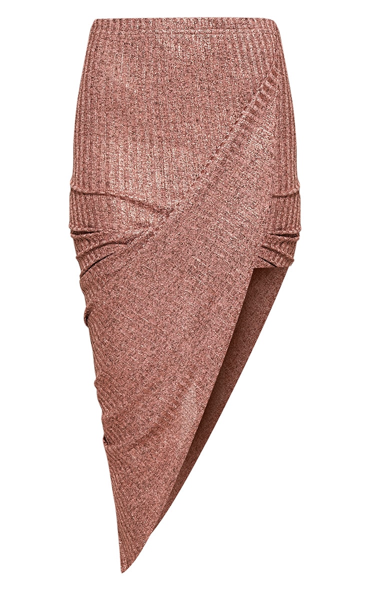 Alba Rose Gold Slinky Drape Skirt Jumpers PrettyLittleThing USA