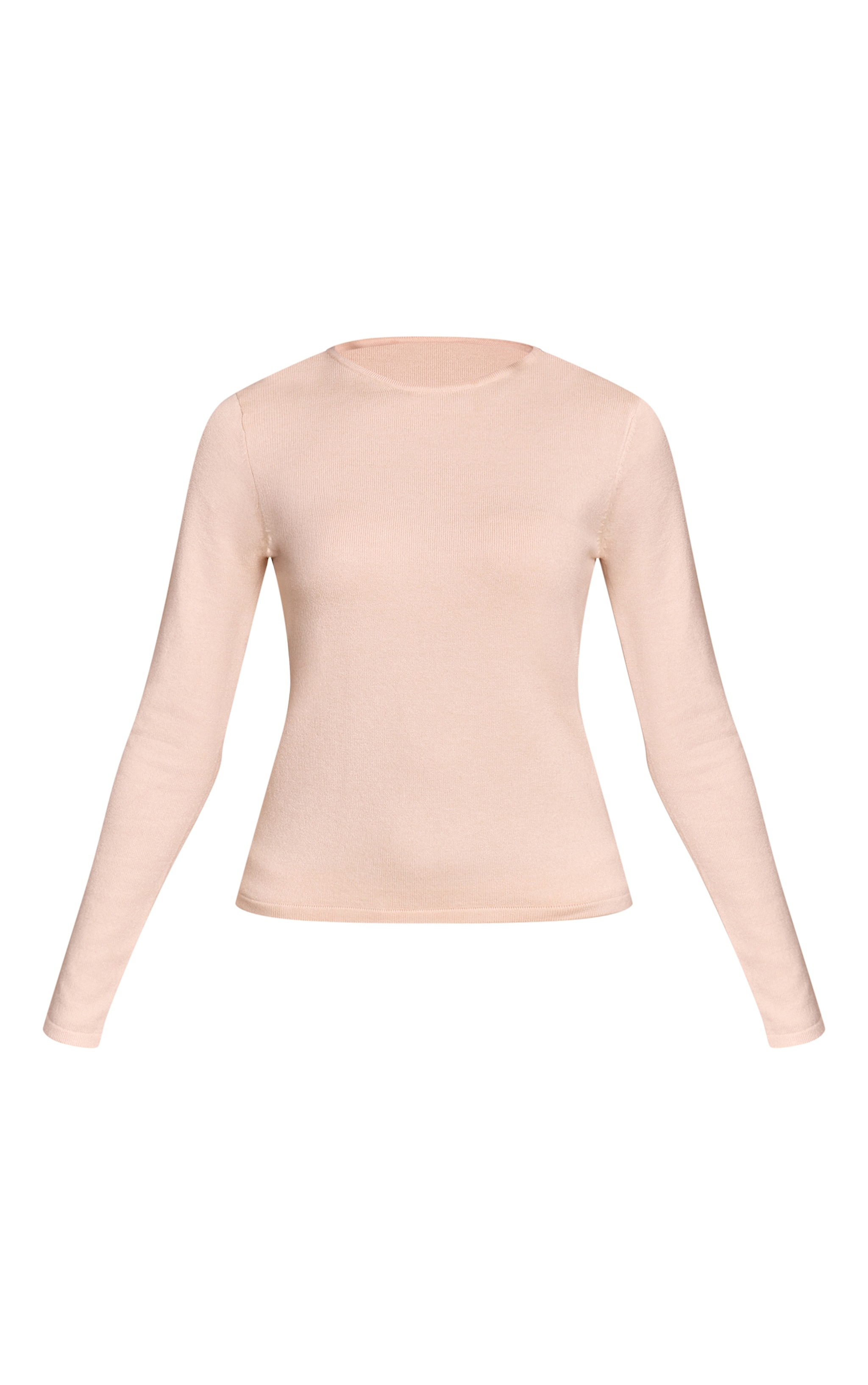 Top en maille tricot fine crème à manches longues image 5