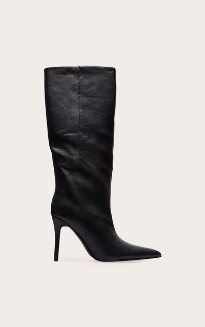Studded Detail Point Toe Boots in Black main image 1