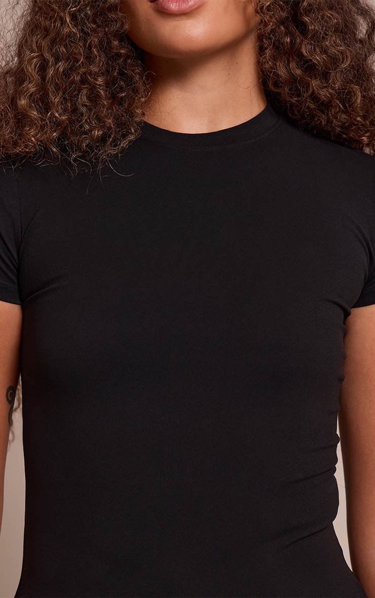 Tall Black Snatched Sculpt Short Sleeve Top image 4