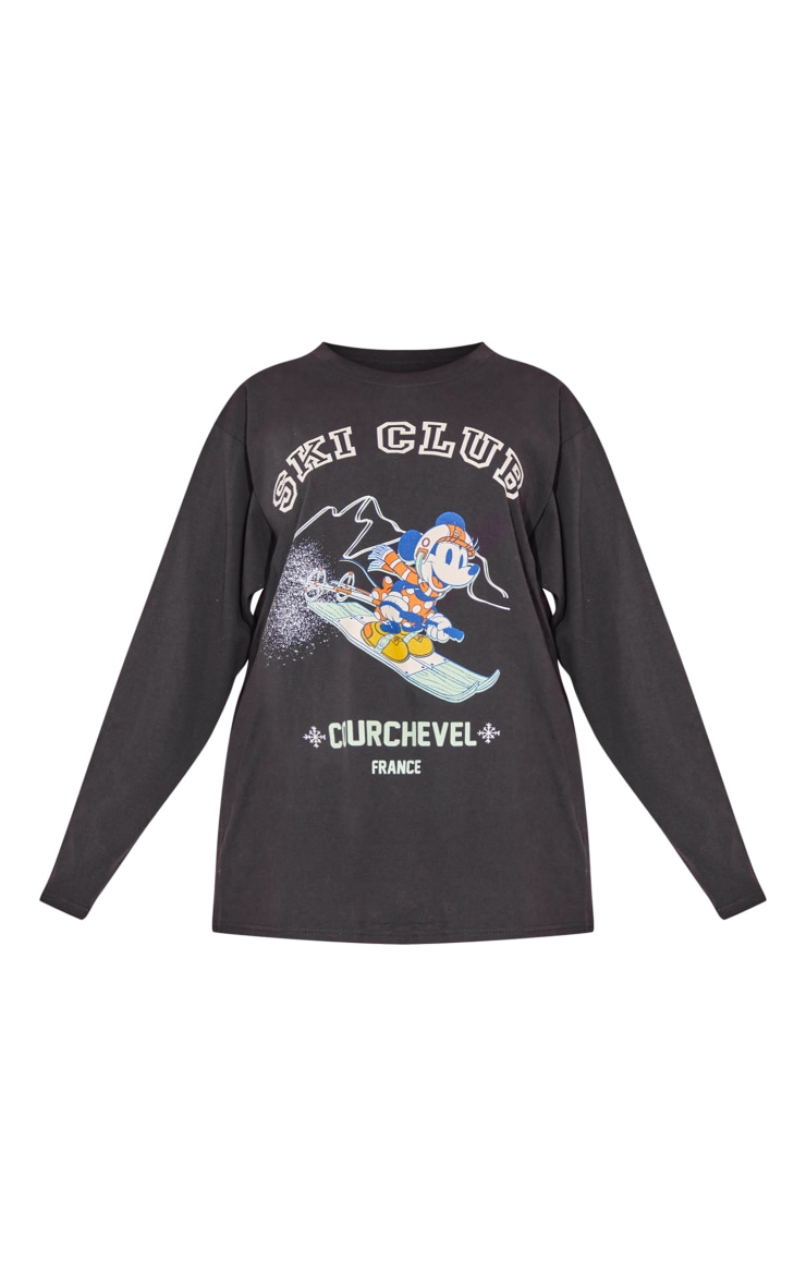 Black Disney Ski Club Long Sleeve T Shirt image 5