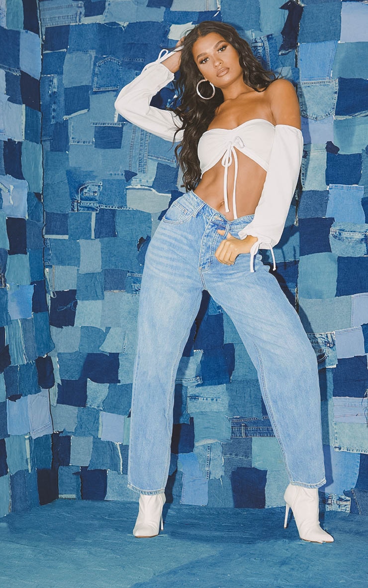 PRETTYLITTLETHING - Jean boyfriend très délavé