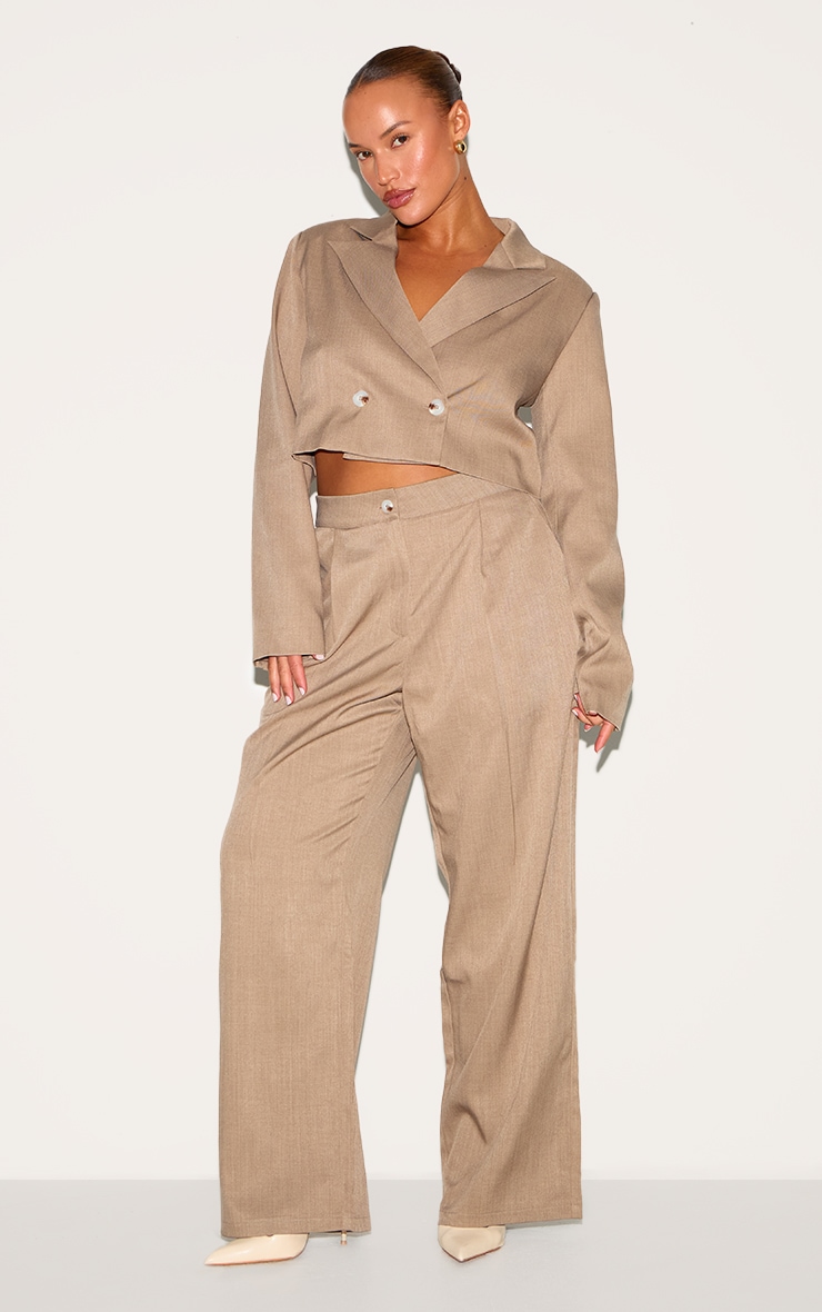 Plus Mushroom Tailored Woven Boxy Cropped Blazer image 3