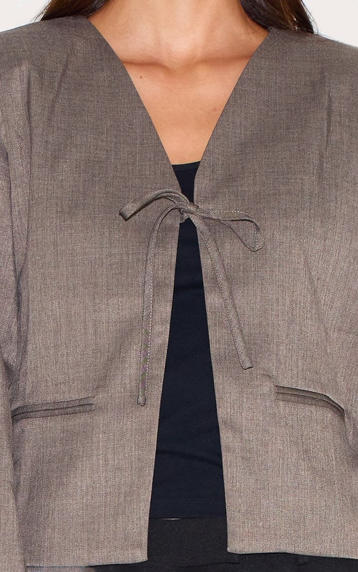 Mushroom Tie Up Boxy Blazer image 4