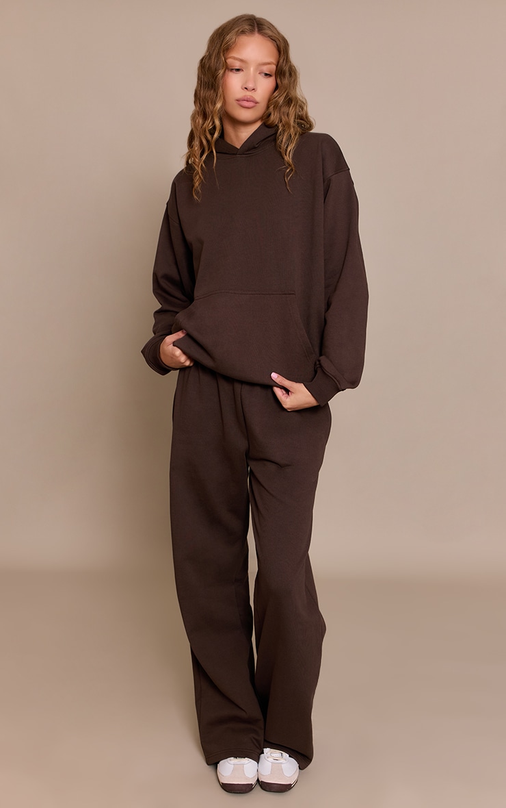 Chocolate 440 GSM Heavyweight Cotton Loopback Straight Joggers image 2