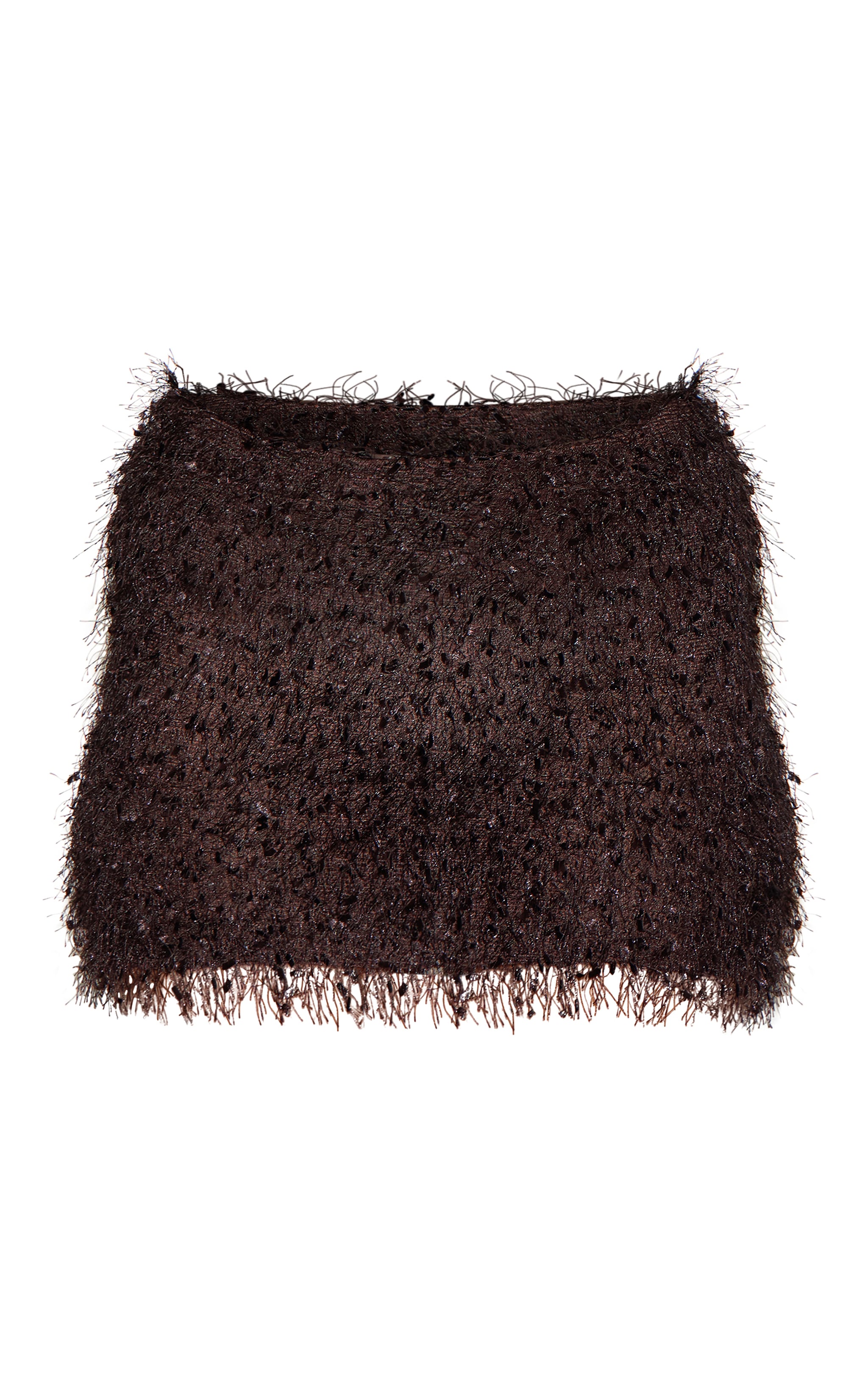Dark Chocolate Textured Tassel Mini Skirt image 1