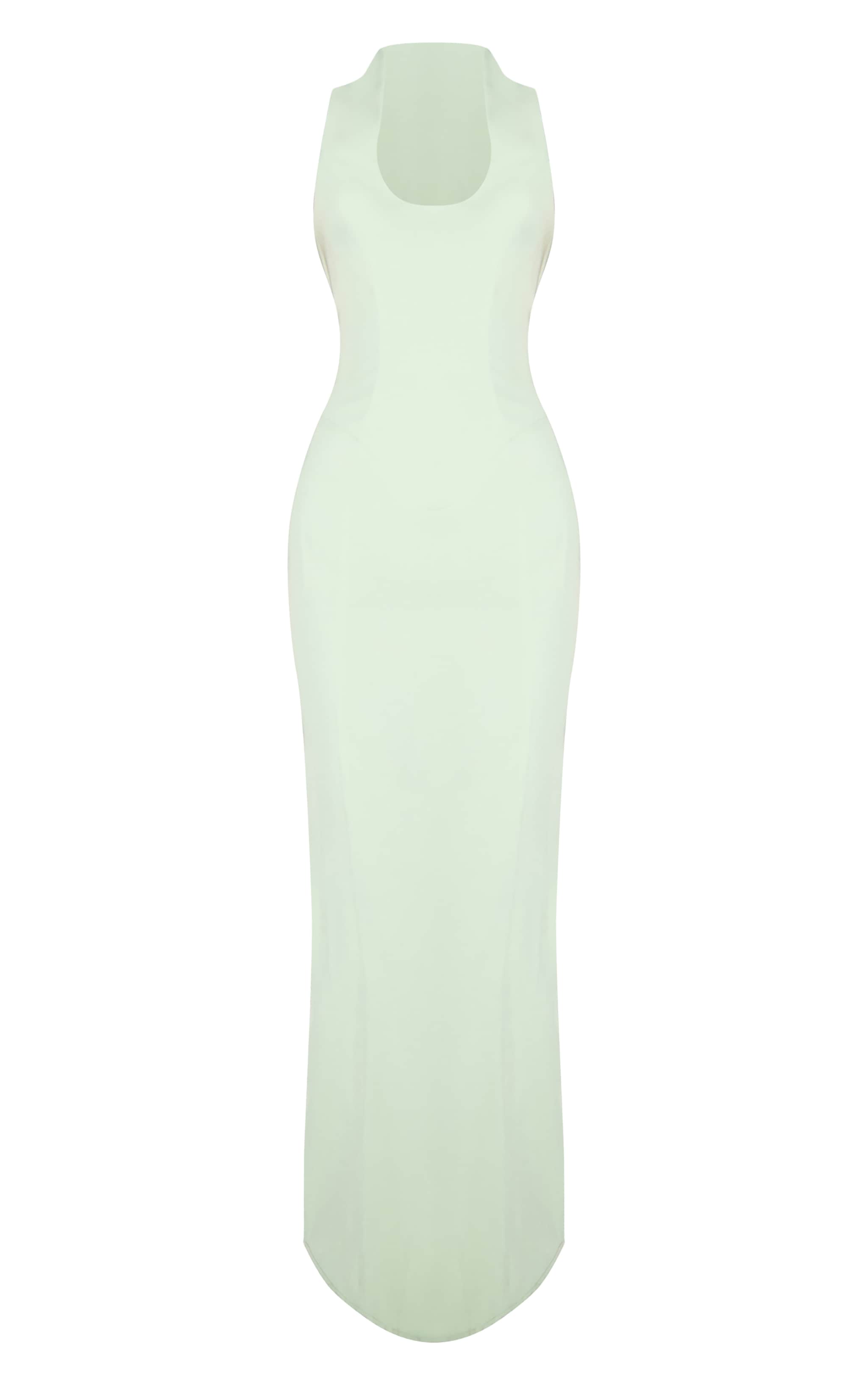 Mint Green Woven Scoop Neck Maxi Dress image 5