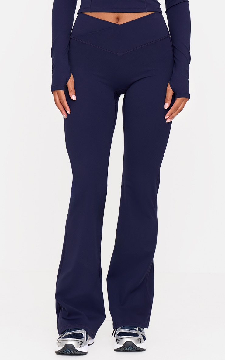 Navy Sculpt Wrap Waist Yoga Pants image 2