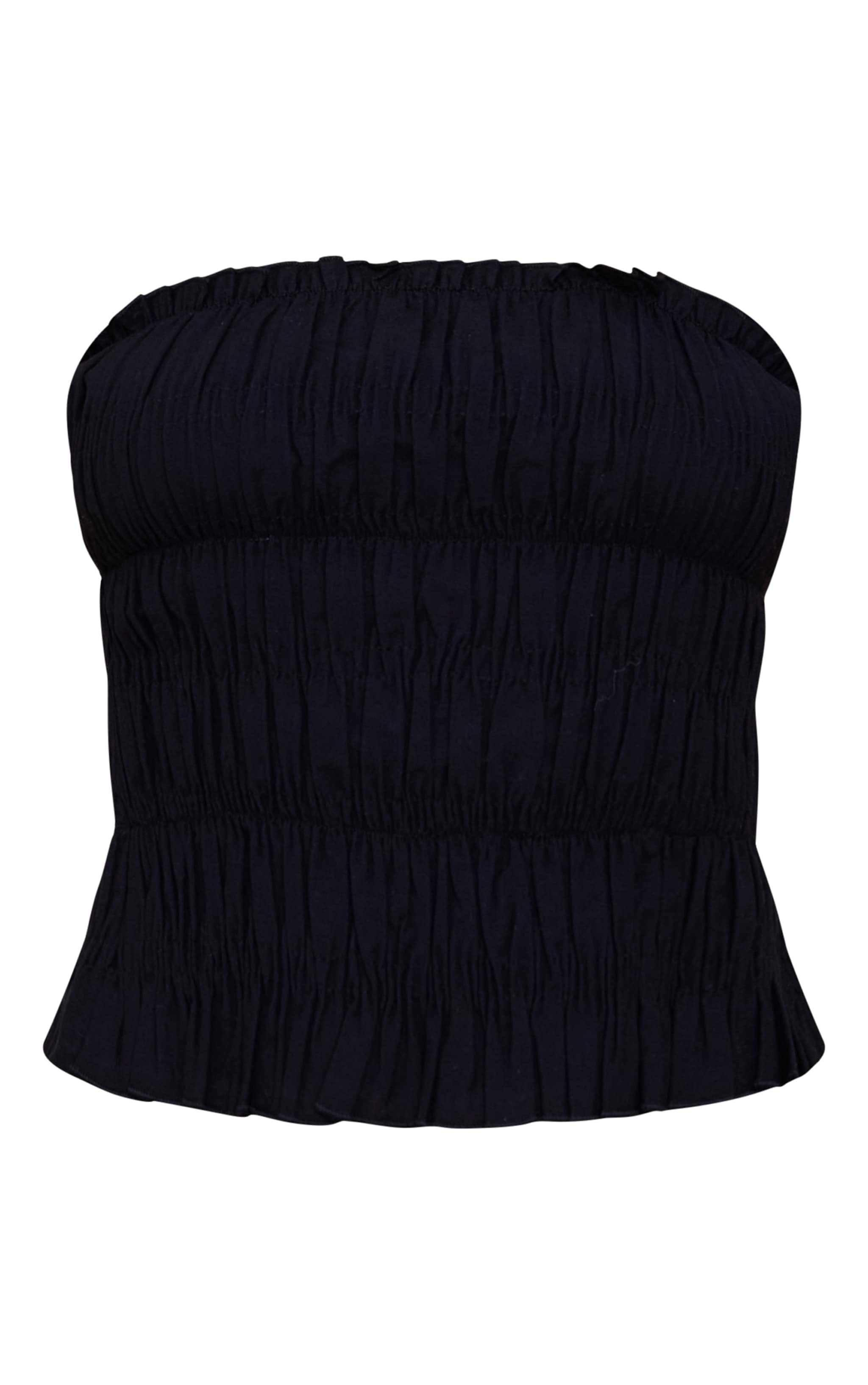 Black Shirred Bandeau Top image 5