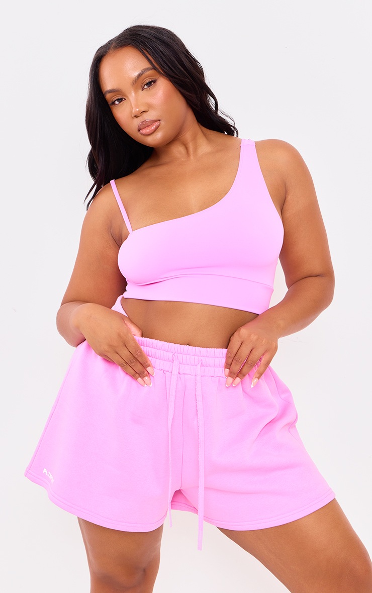Plus PLT Sport Brassière de sport asymétrique sculpt rose vif image 2
