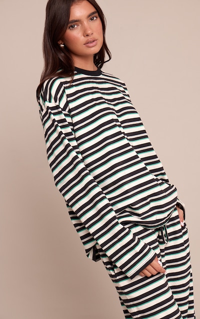 Haut à manches longues rayé noir