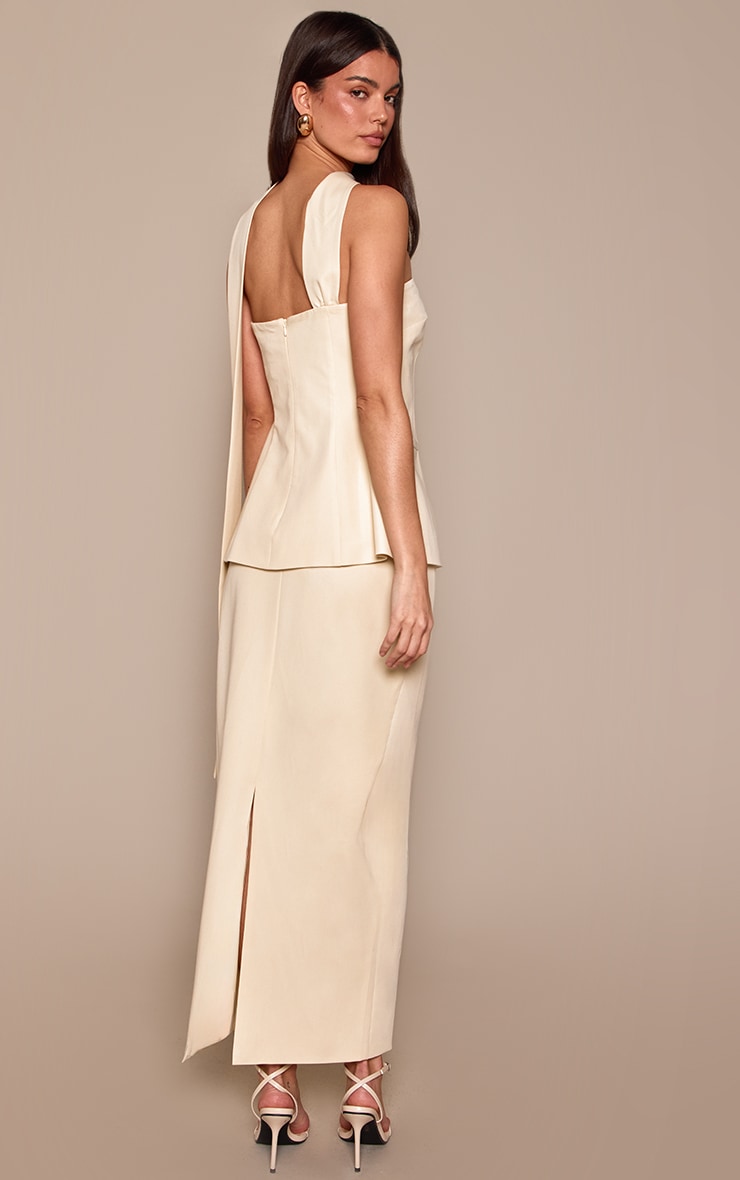 Almond Long Tailored Maxi Skirt image 3