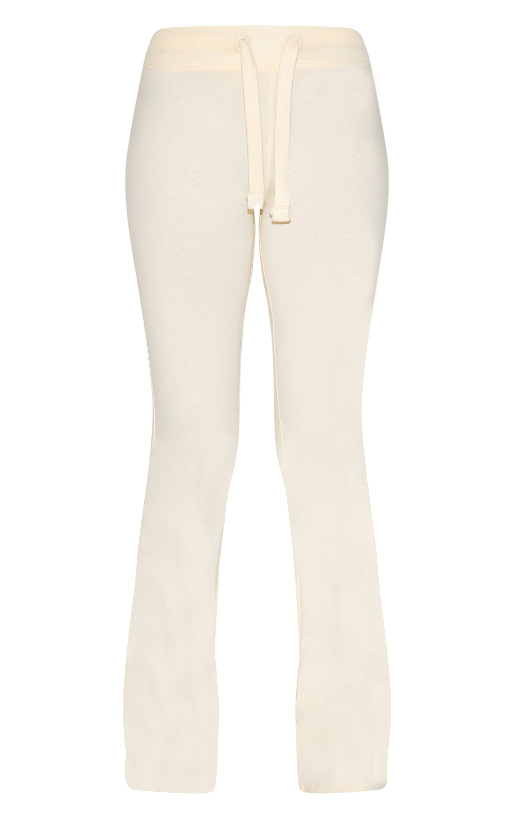 Cream Low Rise Skinny Flare Pants image 5