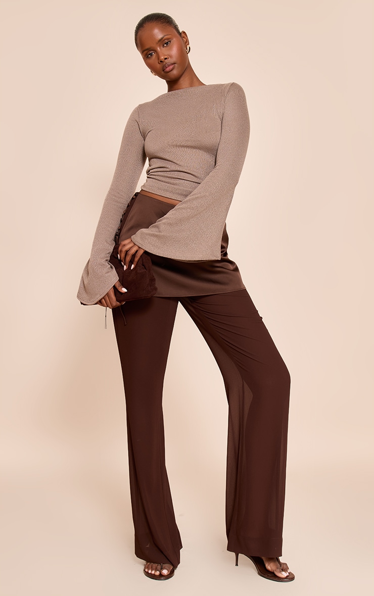 Mushroom Textured Extreme Flute Sleeve Long Top image 3