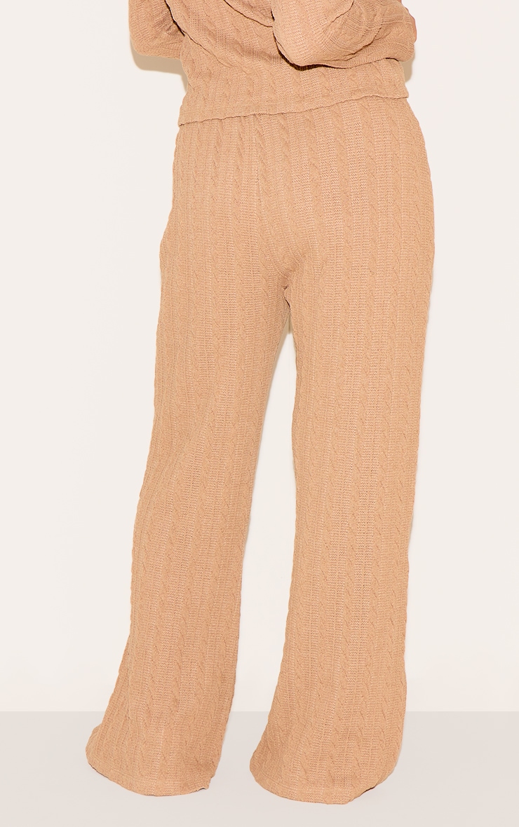 Plus Stone Wide Leg Textured Trouser image 3