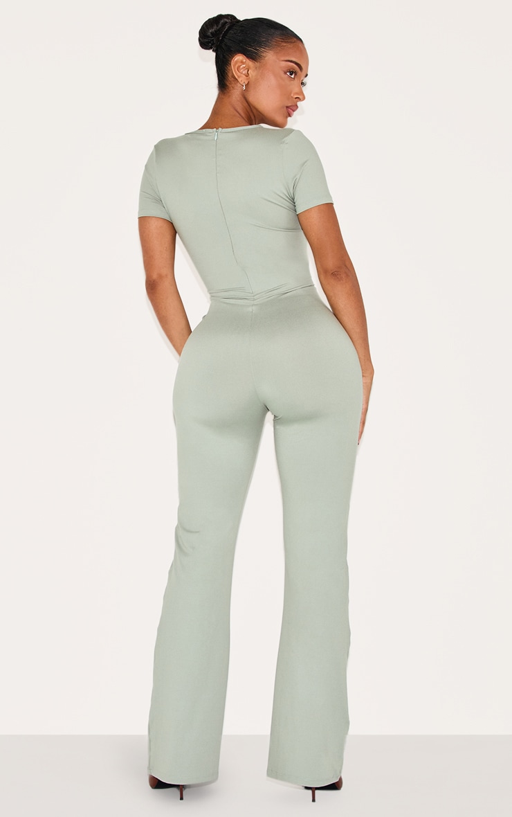 Shape Sage Green Sculpted Short Sleeve Jumpsuit image 2