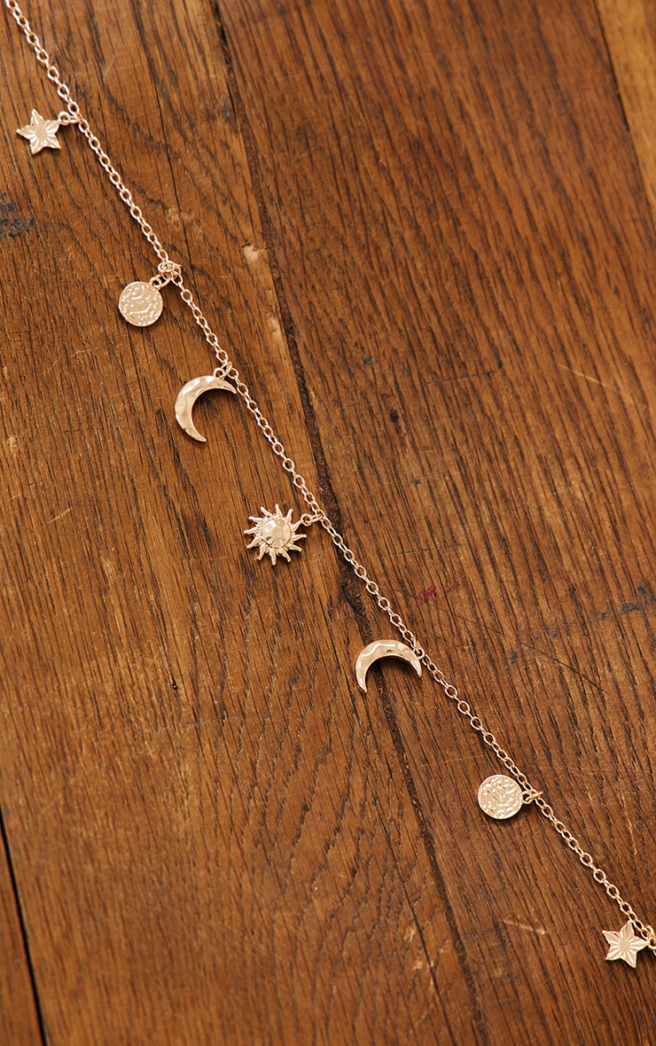 Gold Mini Star And Moon Belly Chain