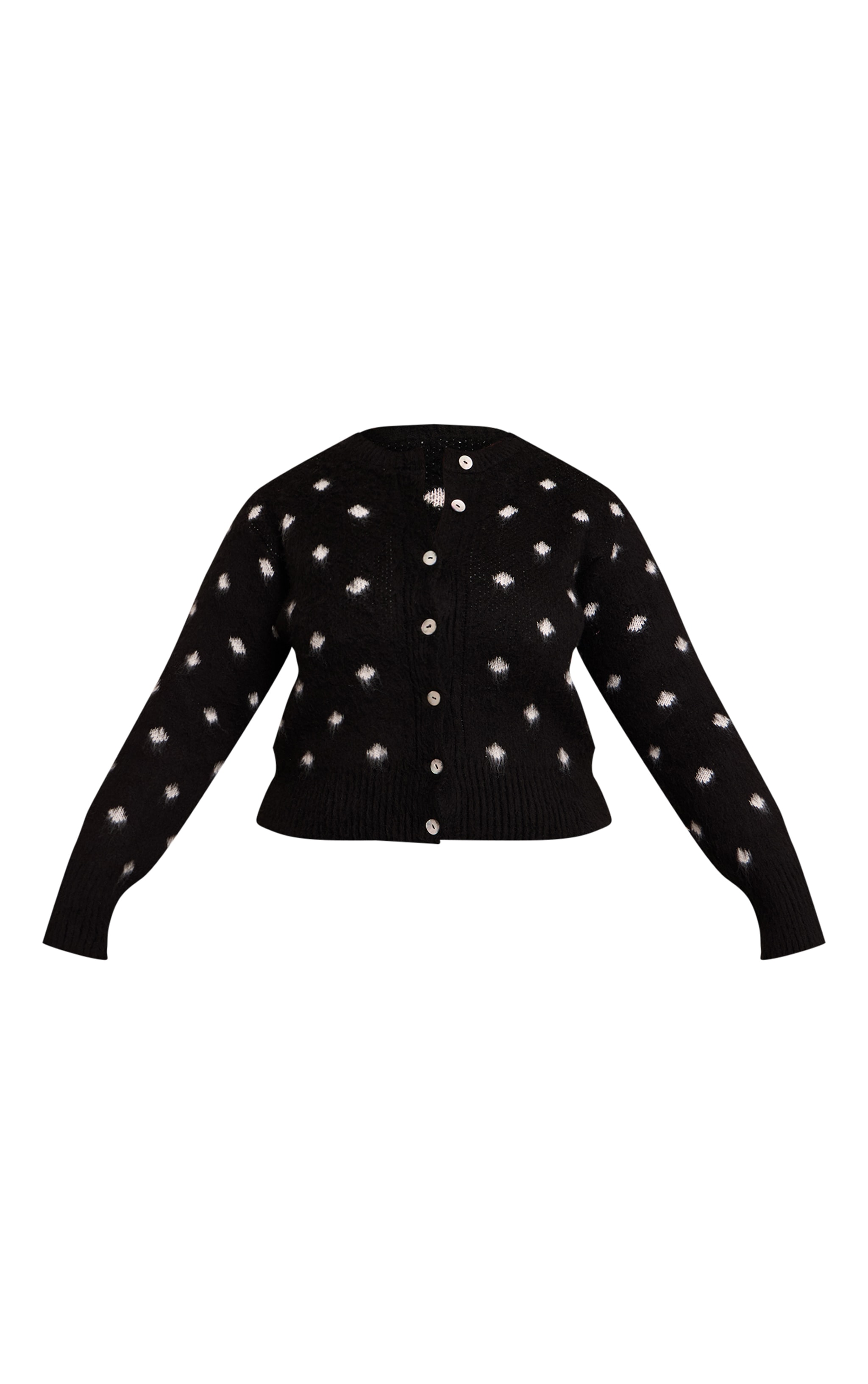 Plus Polka Dot Brushed Knit Cardigan image 5