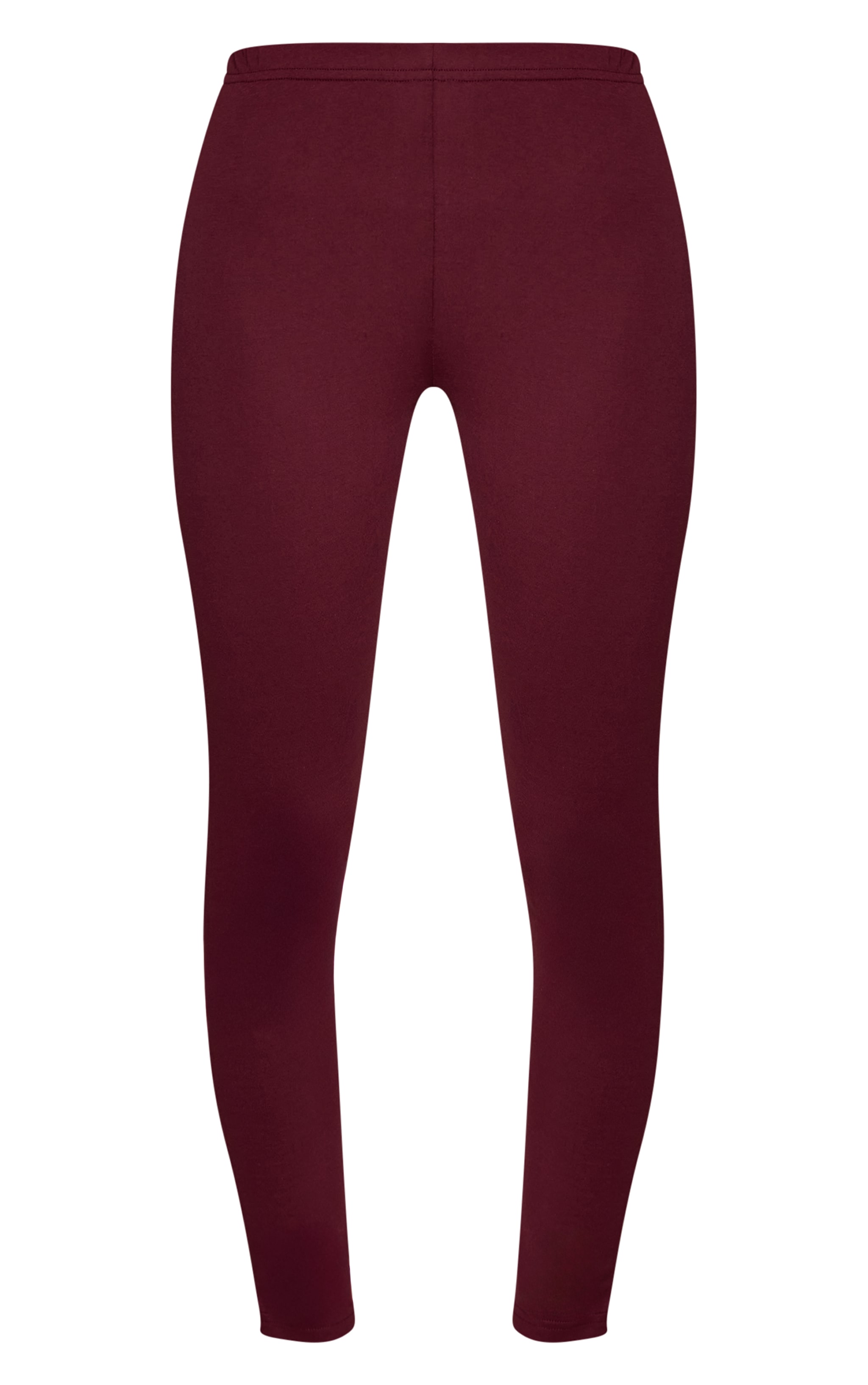 Burgundy High Waist Cotton Leggings  image 5