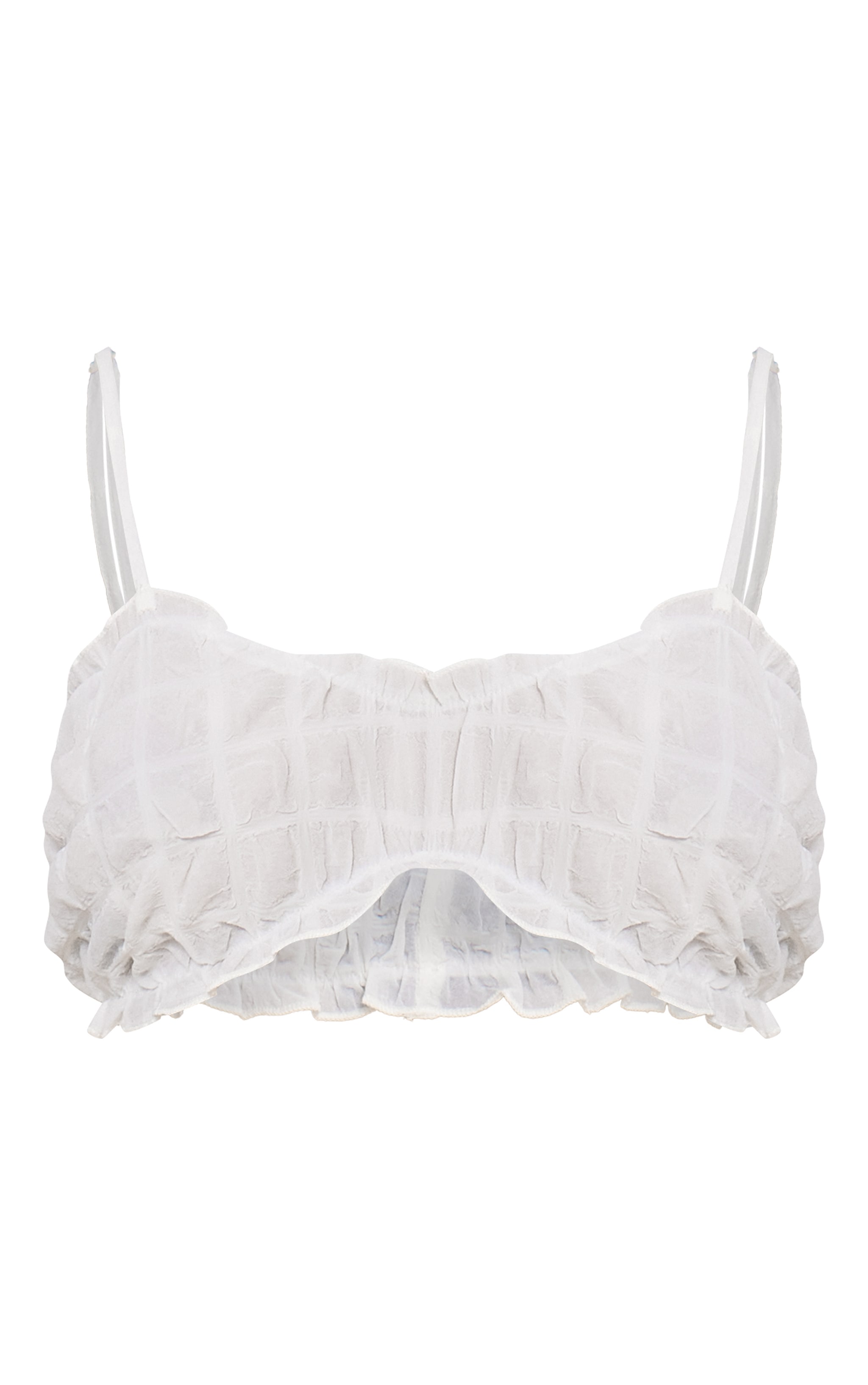 Bralette texturée crème froncée image 5