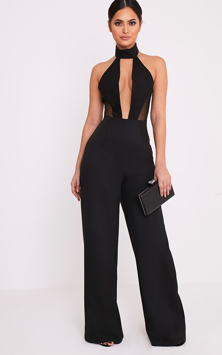 mesh leg jumpsuit