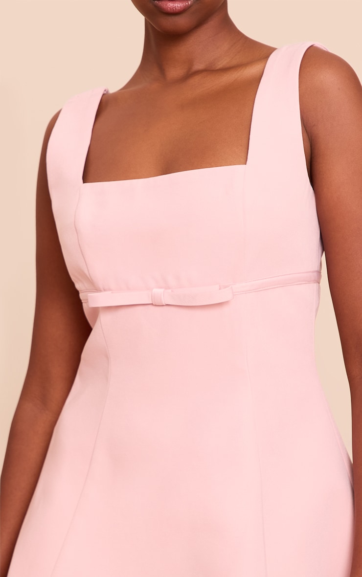 Premium Blush Woven Belt Detail Shift Dress image 4