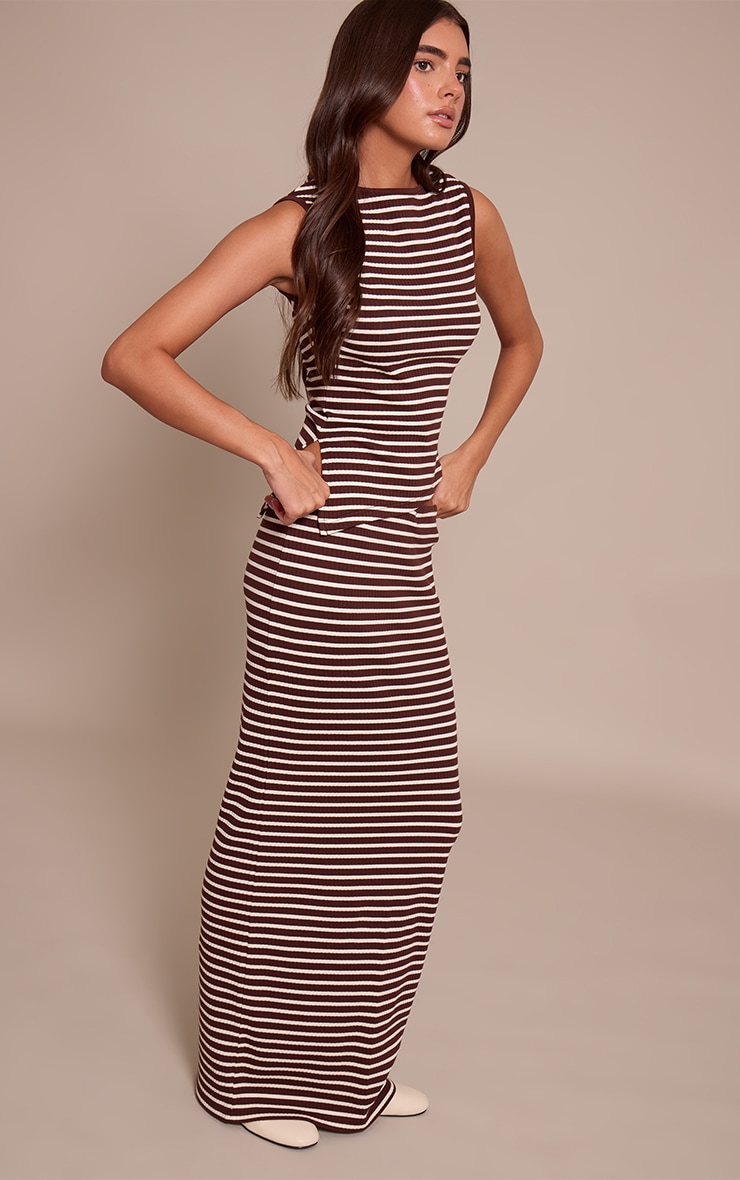 Chocolate Stripe Maxi Skirt image 2