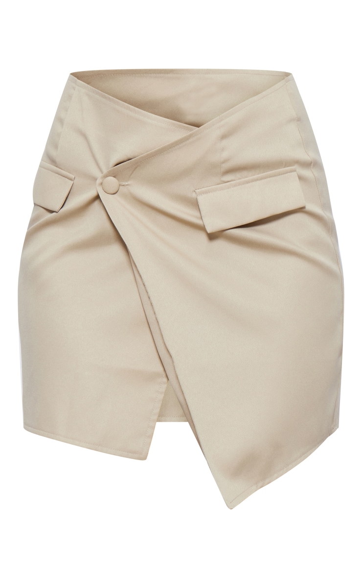 Tall Cream Button Up Mini Skirt image 1