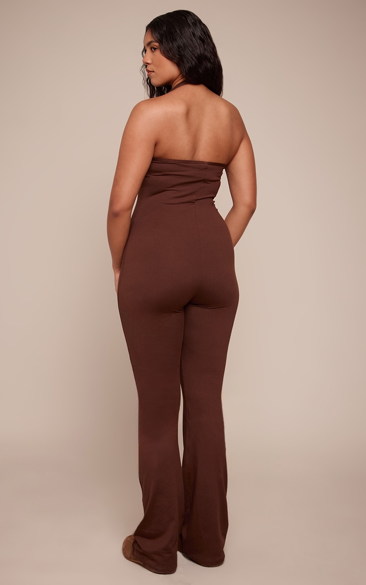 Shape Chocolate Sculpt Halter Neck Flare Jumpsuit image 2