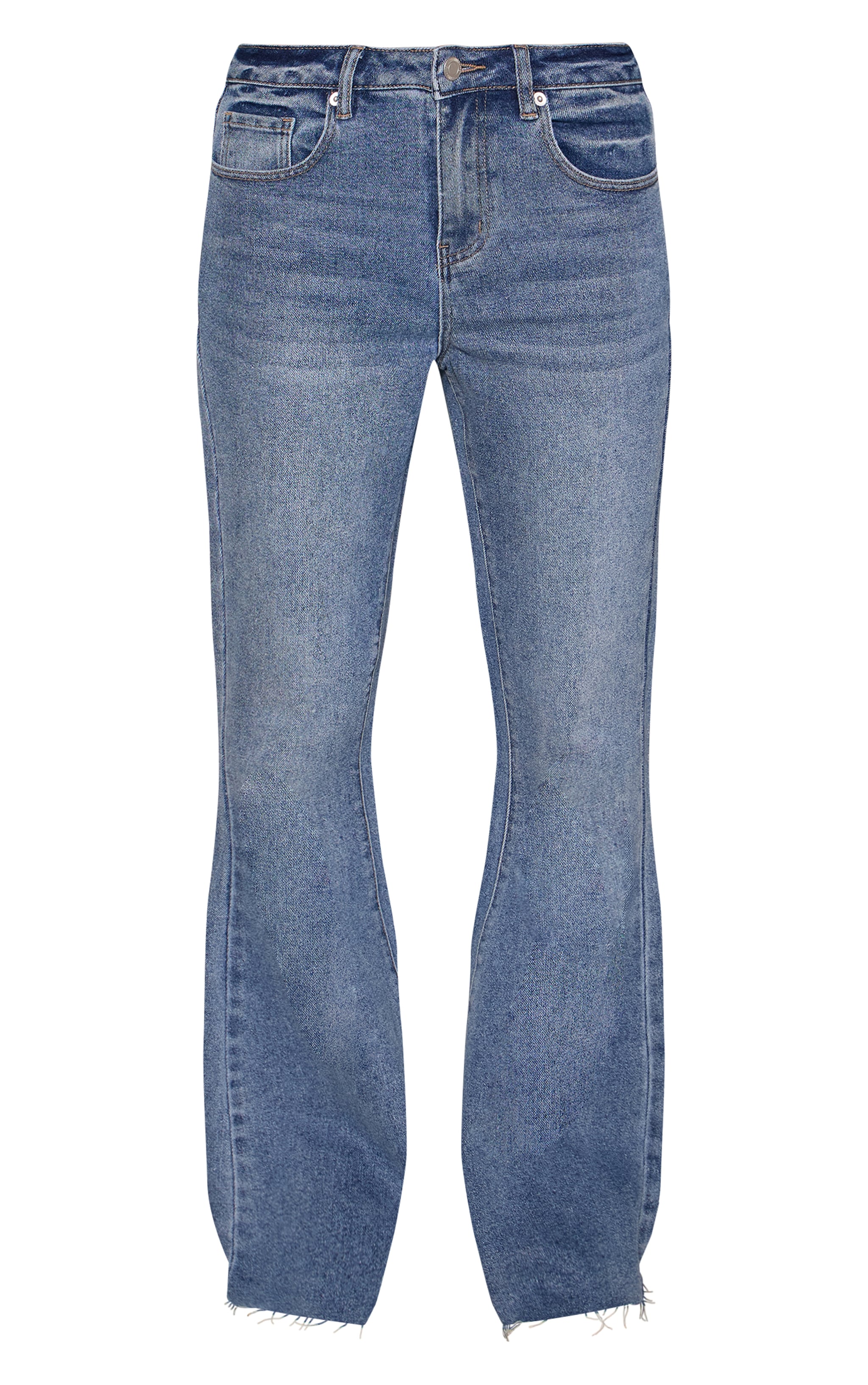 Dark Blue Vintage Low Rise Stretch Flared Jeans image 5