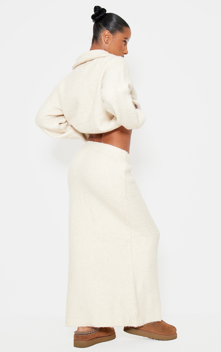 セットアップ Luxury Street Wear knit & skirt long set up ivory unisexual PRETTYGARDEN Women's 2 Piece Outfits Dressy Casual Ribbed