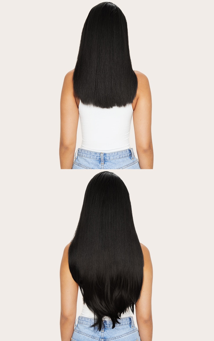 LullaBellz 22" 5 Piece Straight Clip In Hair Extensions Natural Black image 5