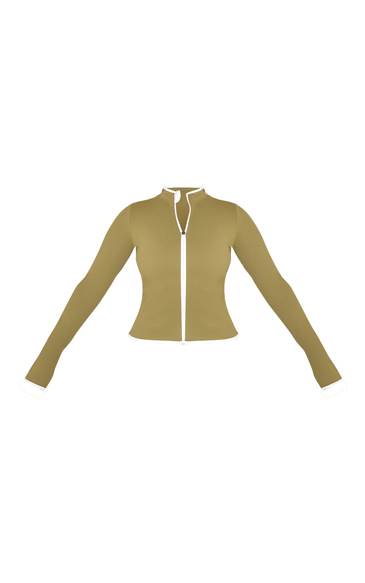 SHAPE OLIVE ACTIVE CONTRAST BINDING ZIP UP JACKET image 5