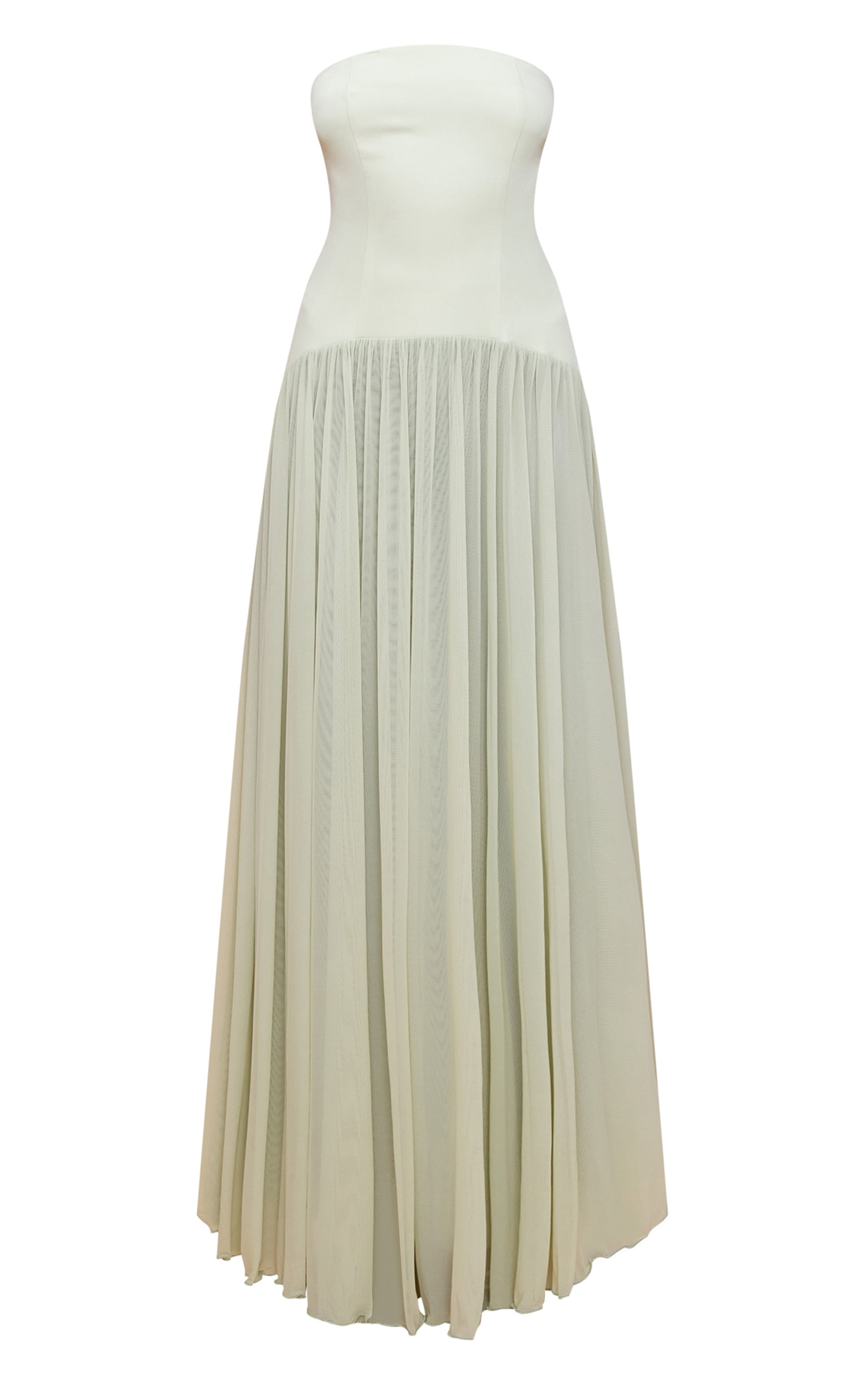 Sage Bandeau Chiffon Pleated Maxi Dress | Dresses