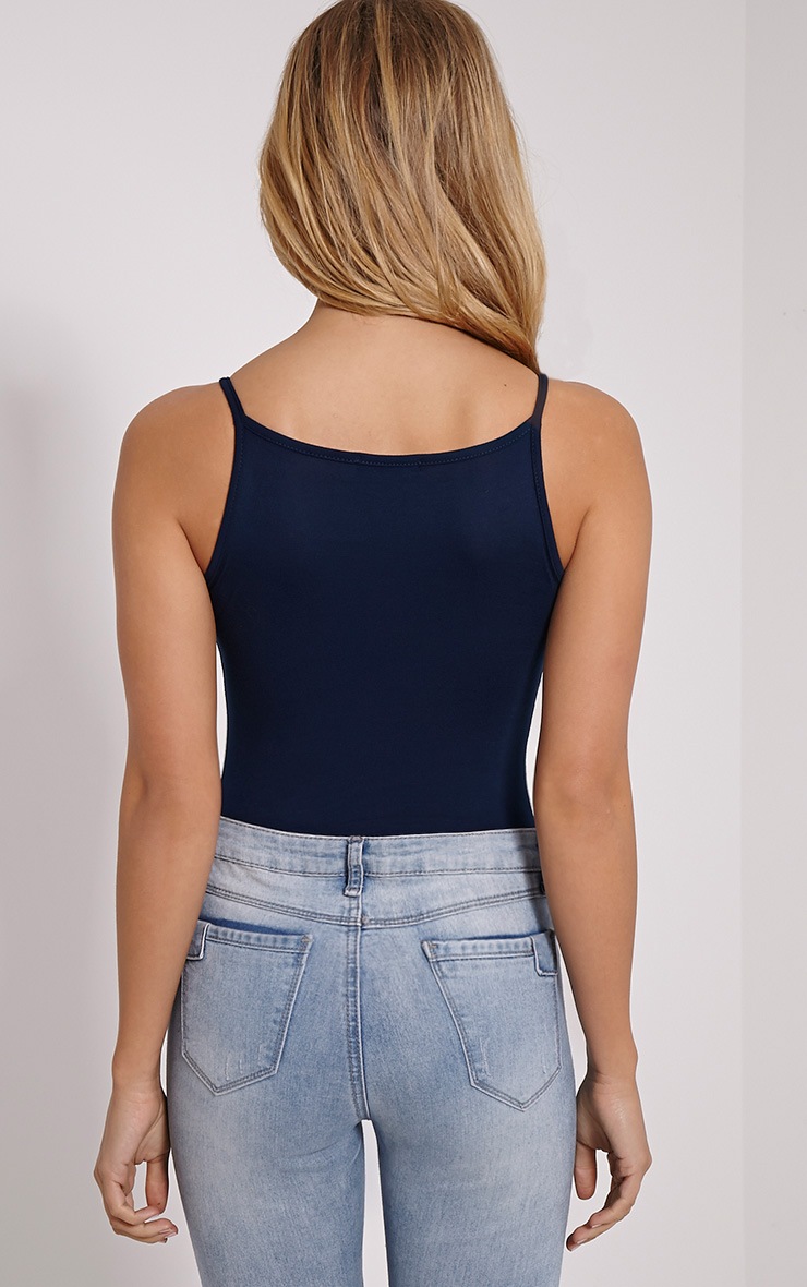 Basic Navy Bodysuit Knitwear PrettyLittleThing