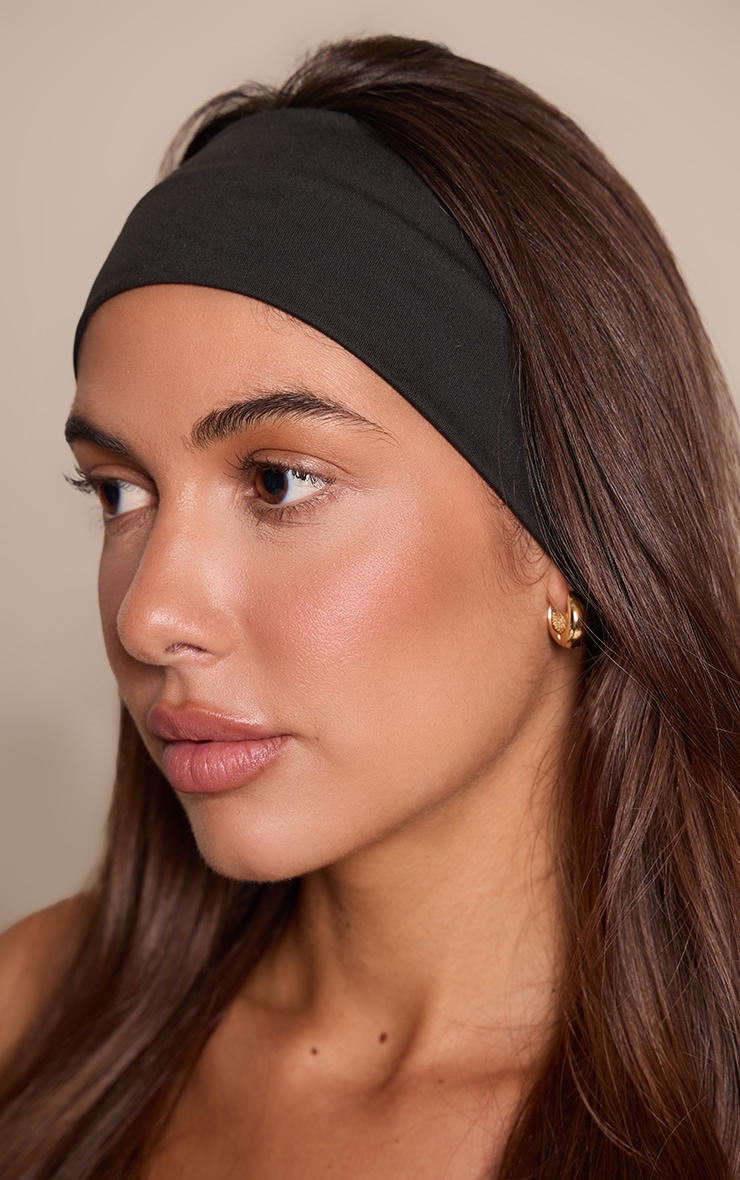 Black Jersey Wide Headband