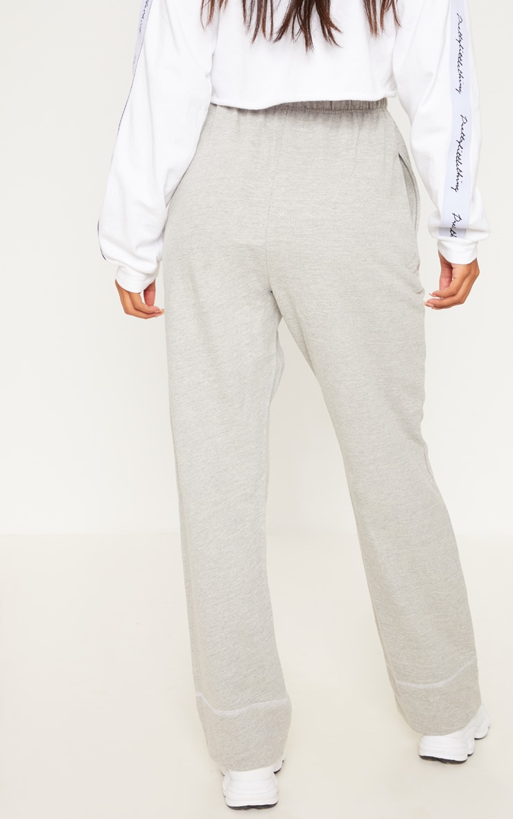 Grey Marl Drawstring Loose Fit Track Pants PrettyLittleThing AUS