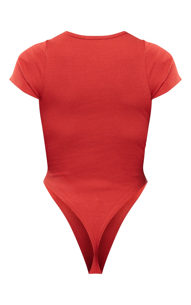 Rust Basic Rib Short Sleeve Bodysuit image 6