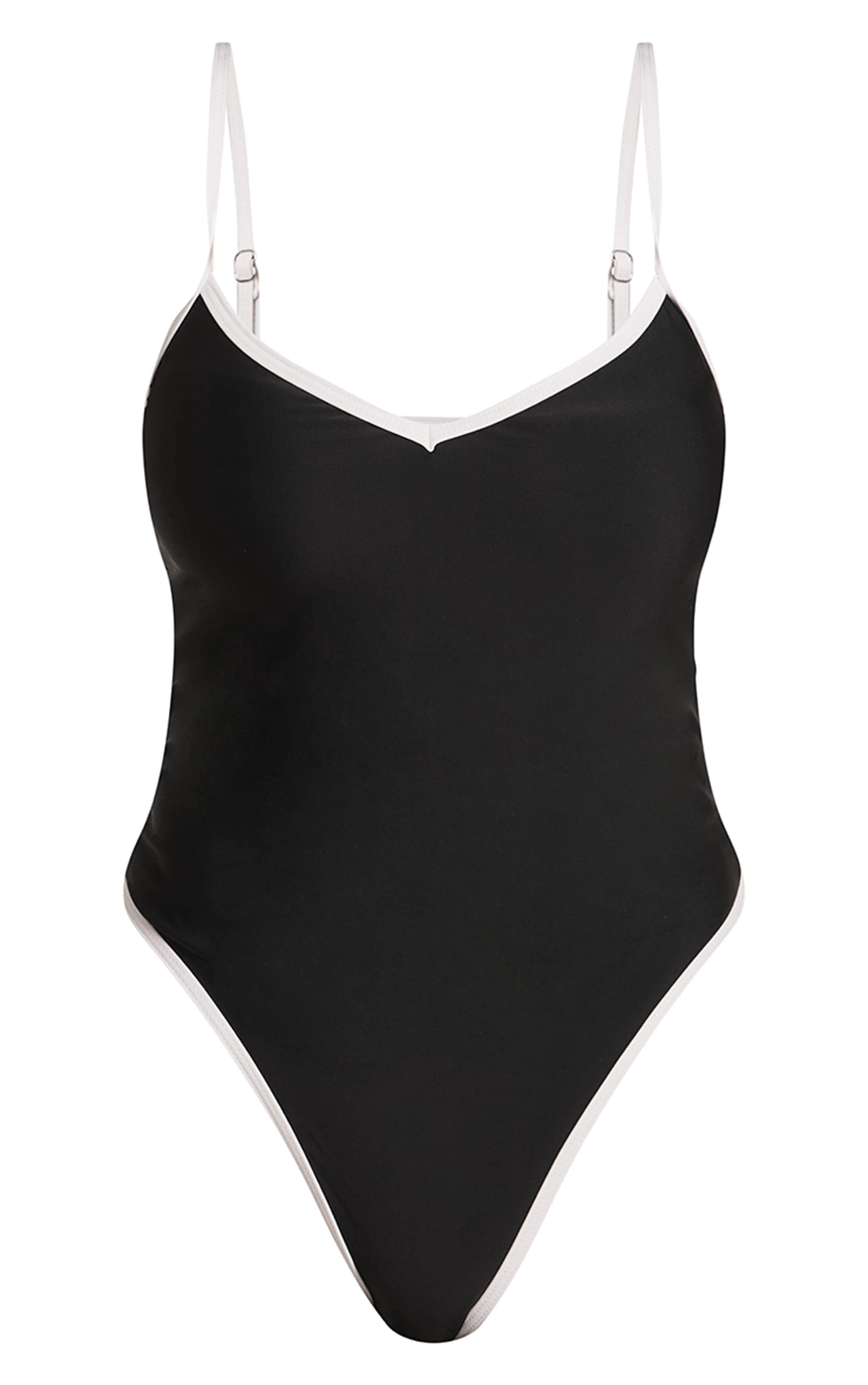 Shape Black Contrast Binding Swimsuit image 5