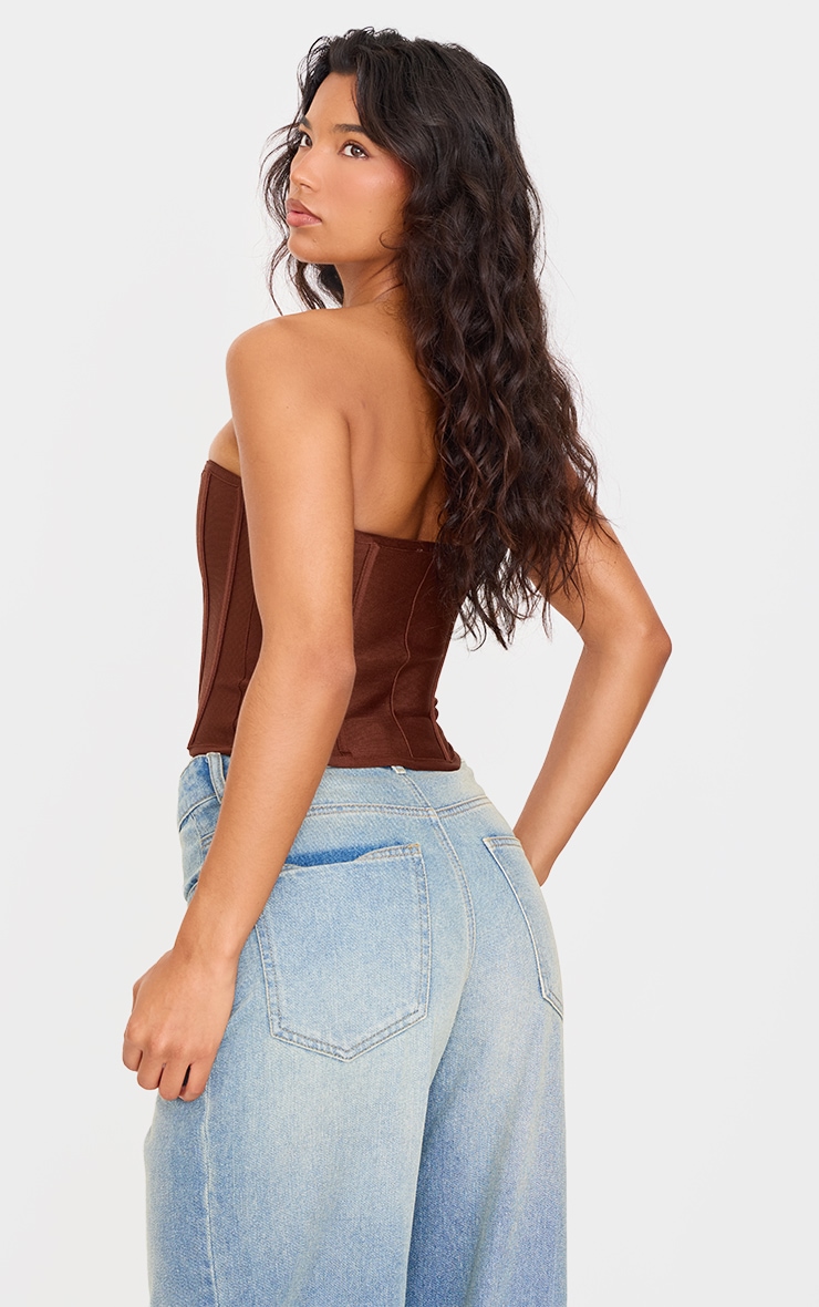 Chocolate Bandage Hook And Eye Structured Corset image 2