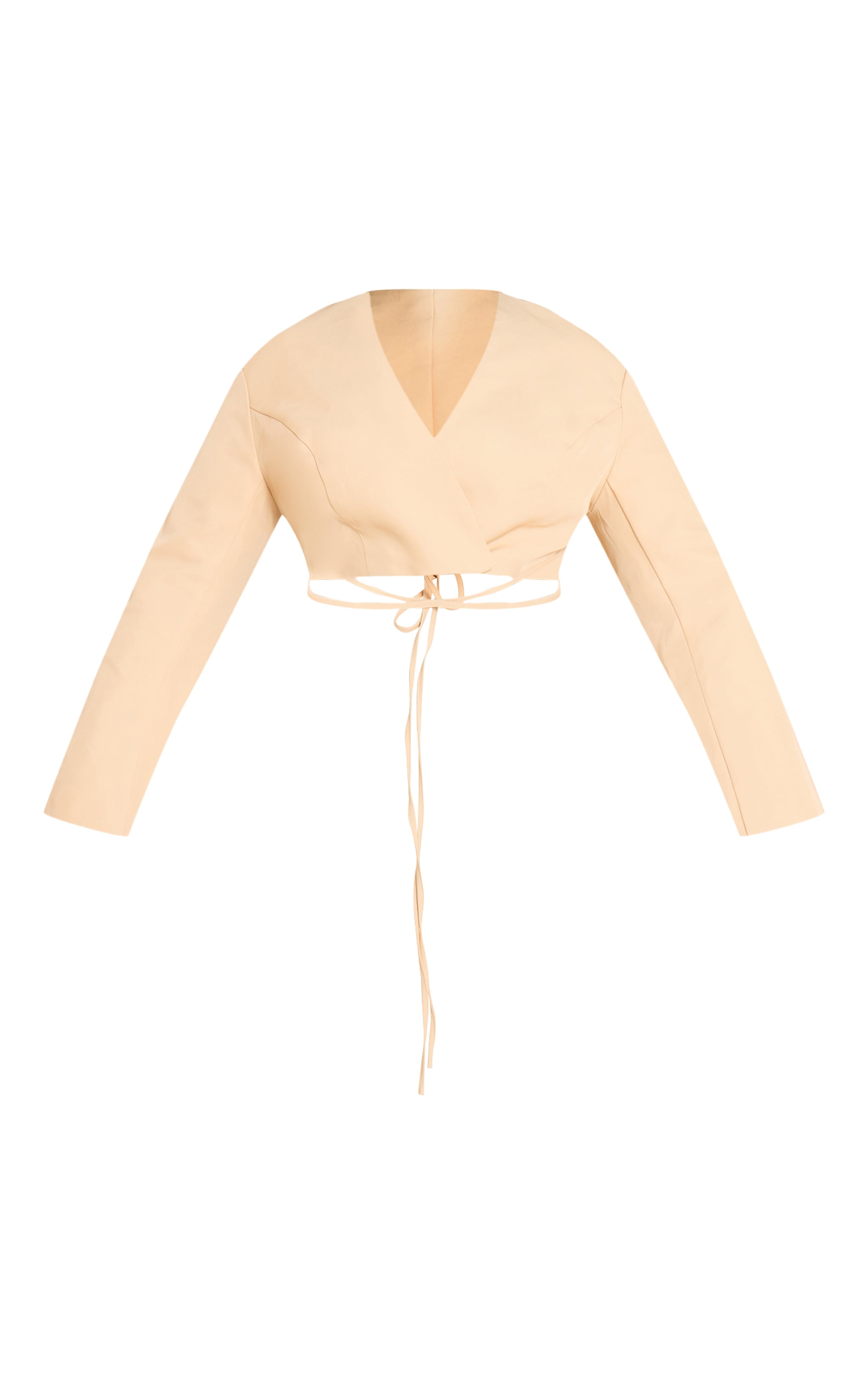 Plus Butter Cream Wrap Waist Tie Blazer image 5
