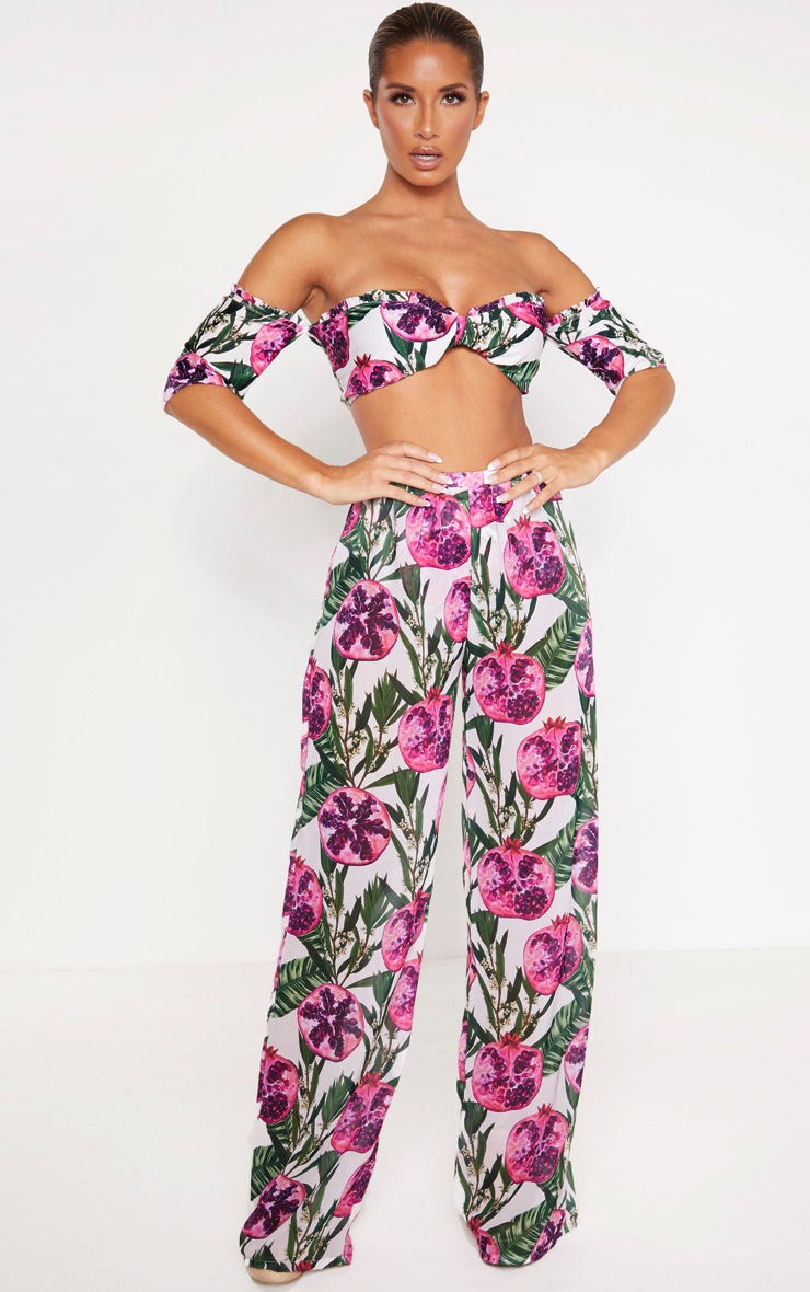 Pink Pomegranate Wide Leg Pants