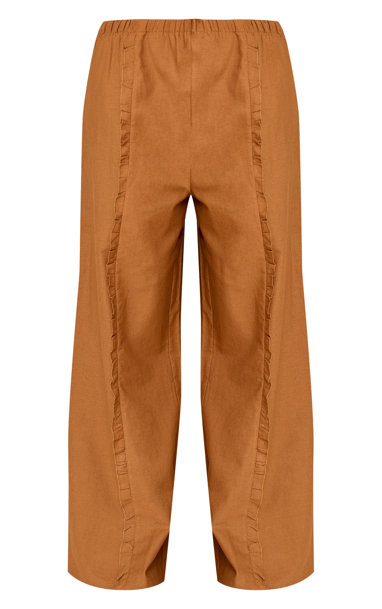 Plus Tan Wide Leg Drawstring Pants | Plus Size | PrettyLittleThing USA